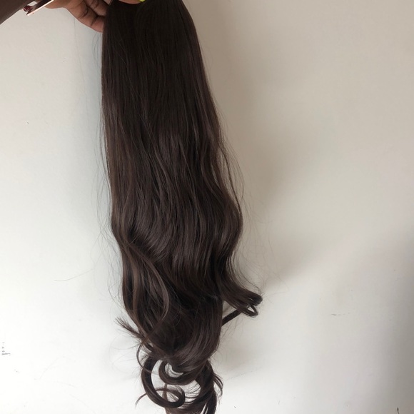 - ✨24” #6 CURLY DARK BROWN  1 PEICE UPART CLIPINS main image 5